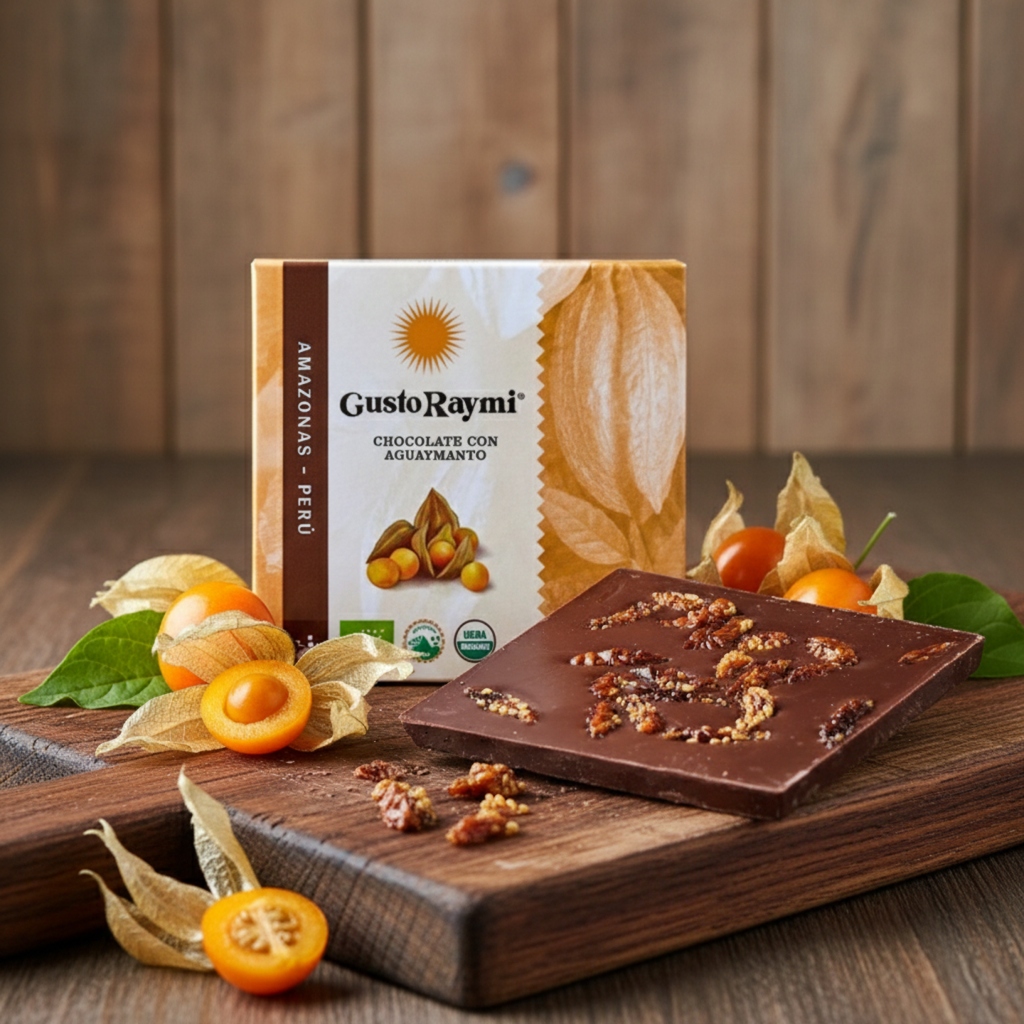 Chocolate 70% con Aguaymanto